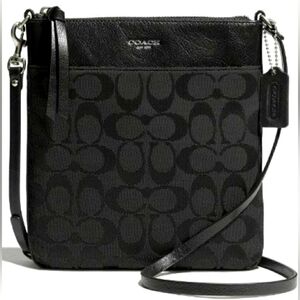 Coach Legacy Signature North South Swingpack Black crossbody pure handbag